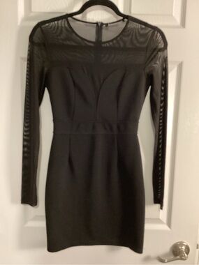 mesh paneled bodycon dress forever 21 Forever 21 Black Teal Mesh-Paneled Bodycon Party Dress Smalls